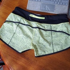 Yellow patter lulu lemon shorts